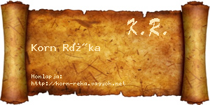 Korn Réka névjegykártya